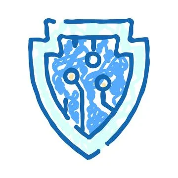 Digital shield securing network data protection concept Illustrazione stock