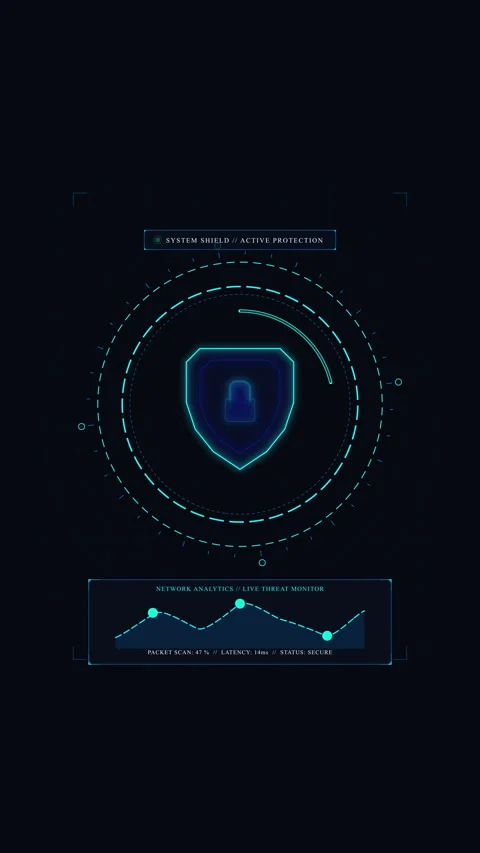 Digital shield security analysis technology cyber data protection innovatio.. Stock Footage 348333290