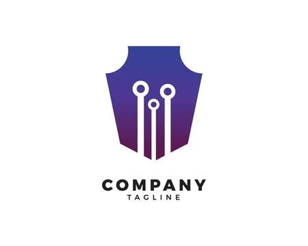 Digital Shield Tech Logo Design Template Vector イラスト素材