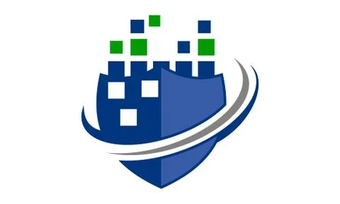 Digital Shield Vector Template Stock Illustration