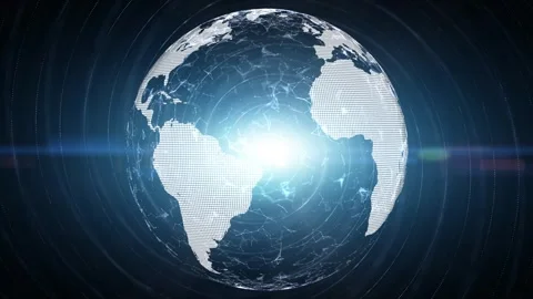 Digital shine earth sphere loop motion background Stock Footage 337852117