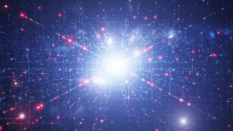 Digital shining binary data cyberspace light animation Stock Footage 334079289