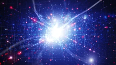 Digital shining binary data cyberspace with nerve cell loop animation Stock Footage 338408163