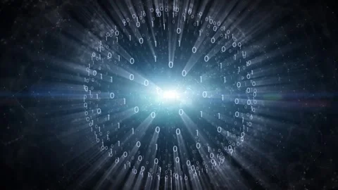 Digital shining binary numbers cyberspace sphere Stock Footage 323493084