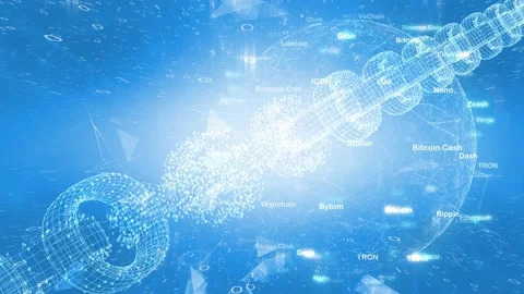 Digital shining chain rotation background Stock Footage 132219713