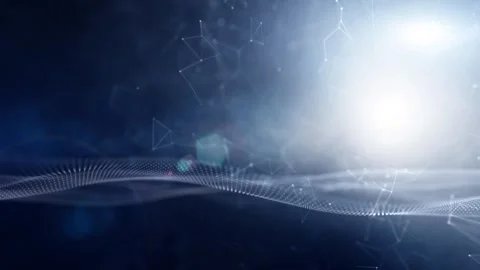 Digital shining cyberspace wavy lines cyberspace network Stock Footage 337191624