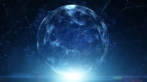 Digital shining shpere technology cyberspace background Stock Footage 337246200