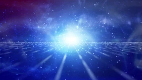 Digital shiny binary data cyberspace with flicker dots Stock Footage 334806741