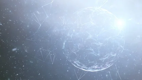 Digital shiny globe with binary data network Stock Footage 121486923