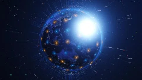Digital shiny world. Network concept. Stock Illustration