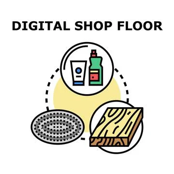 Digital shop floor concept visualizing smart manufacturing 스톡 일러스트