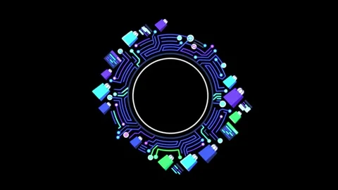 Digital Shopping Circuit Background Loop Video stock 348136762