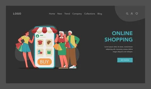 Digital shopping concept. Vector illustration Stock Illustration