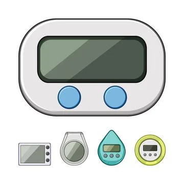 Digital shower timer and small various meters Stock Illustration