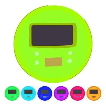 Digital shower timer vector cartoon graphic Stock Illustration
