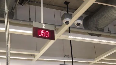 Digital sign for queue counter. (Display Board system in LED light.) Stock Photos