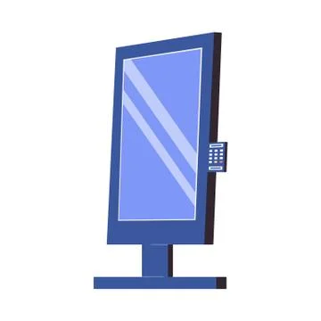 Digital signage or showcasing display stand flat vector illustration isolated. Stock Illustration