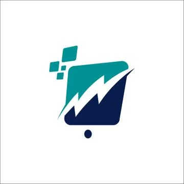 Digital signage pixel icon tech vector logo element illustration Stock Illustration