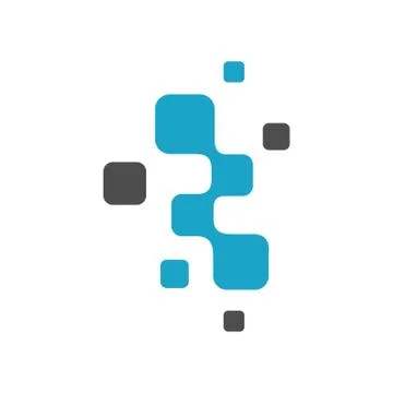 Digital signage pixel icon tech element vector logo icon illustrator Illustrazione stock