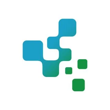 Digital signage pixel icon tech element vector logo icon illustrator Stock Illustration