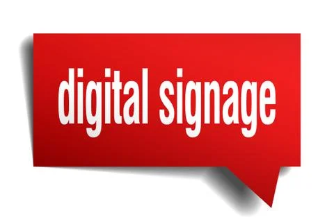 Digital signage red 3d speech bubble Stock Illustration