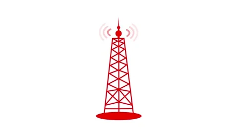 Digital Signal Animation from Network Tower, Futuristic Data Connection Wav.. Stock Footage 311727776