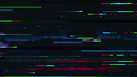 Digital Signal Error Glitch Overlay with RGB Data Bars Screen Distortion Stock Footage 336162041