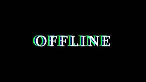 Digital signal glitch effect on offline text message during network outage .. Video stock 343474878