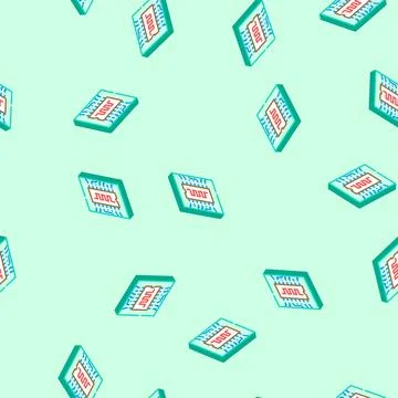Digital signal path board isometric icon seamless pattern Illustrazione stock