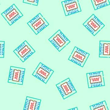 Digital signal path board vector seamless pattern Illustrazione stock