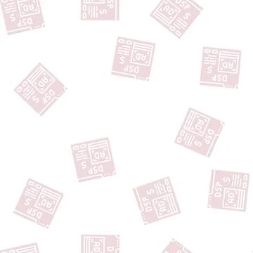 Digital signal processor glyph seamless pattern Stock Illustration