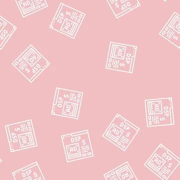 Digital signal processor line seamless pattern 스톡 일러스트