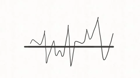 Digital Signal Waveform and Data Fluctuation Hand Drawn Animation Video stock 342018082