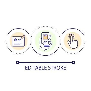Digital signature loop concept icon Stock Illustration