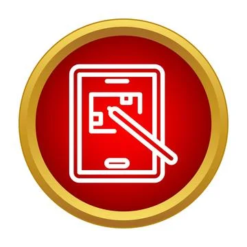 Digital signature on tablet using stylus icon Stock Illustration