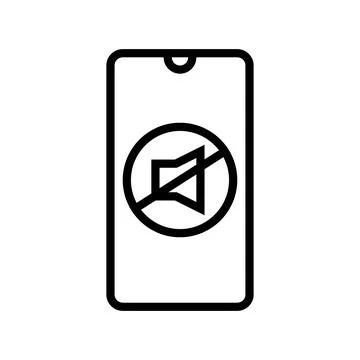 Digital silence tech engagement line icon vector illustration Stock Illustration