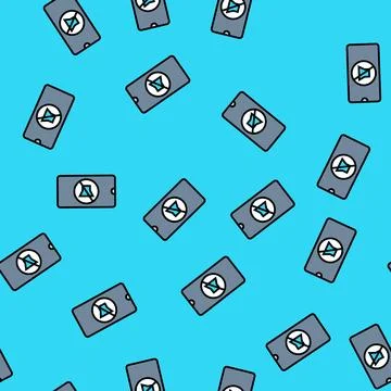 Digital silence tech engagement vector seamless pattern Illustrazione stock