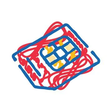 Digital sim card chip illustration connecting global communication network 스톡 일러스트