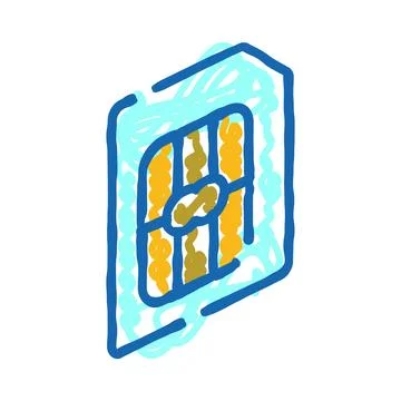 Digital sim card icon for mobile data connection Stock Illustration