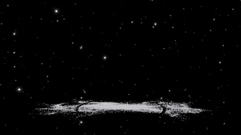 Digital simulation illustrating galaxy formation dynamics within deep outer Stock Footage 340943225