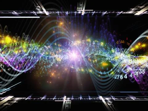 Digital Sine Wave Backdrop Stock Illustration