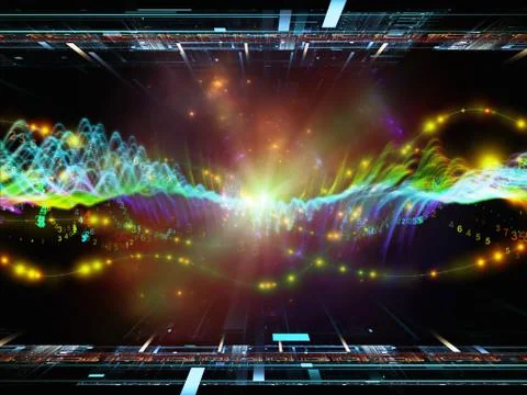 Digital Sine Wave Backdrop Stockillustratie