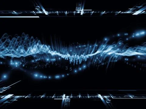Digital Sine Wave Background Illustrazione stock