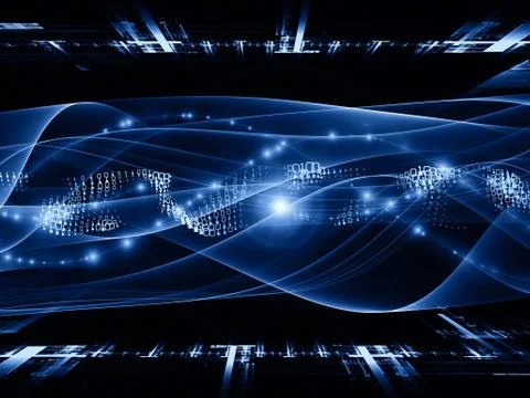 Digital Sine Wave Stock Illustration