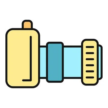 Digital single lens reflex camera line icon Stock Illustration
