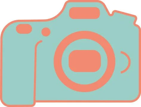 Digital single lens reflex camera pastel icon Stock Illustration