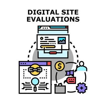 Digital site evaluations measuring website performance Stock Illustration