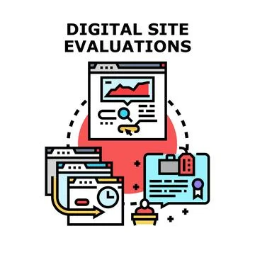 Digital site evaluations optimizing website performance analysis 스톡 일러스트
