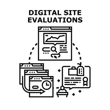 Digital site evaluations optimizing website performance analysis Stockillustratie