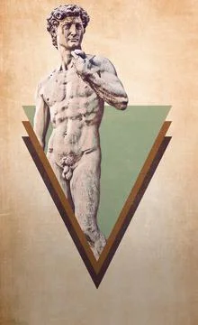 Digital sketch of David of Michelangelo Stock Illustration
